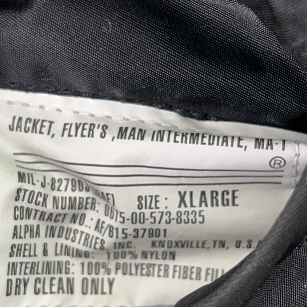 Alpha industries ma-1 Bomber Jacket Black XL Reversible Orange - Picture 6 of 15